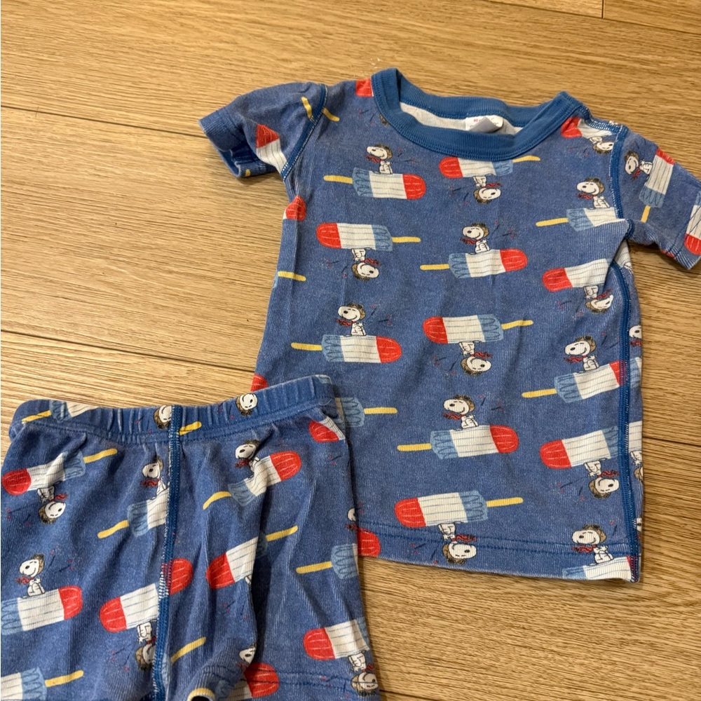 Hanna Andersson Peanuts Blue Snoopy Ice Pop Pajama Set